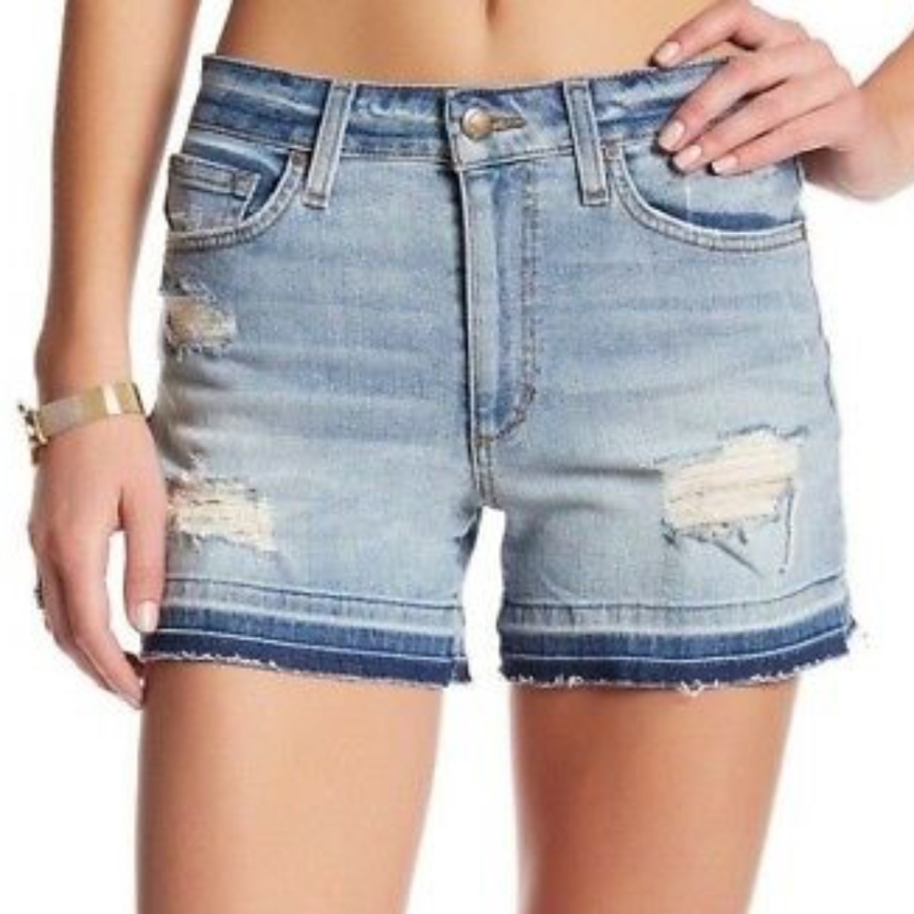 Joe's Alston Cotton Blend Medium Wash Distressed Cut Off Denim Shorts • Sz 25 🔴
